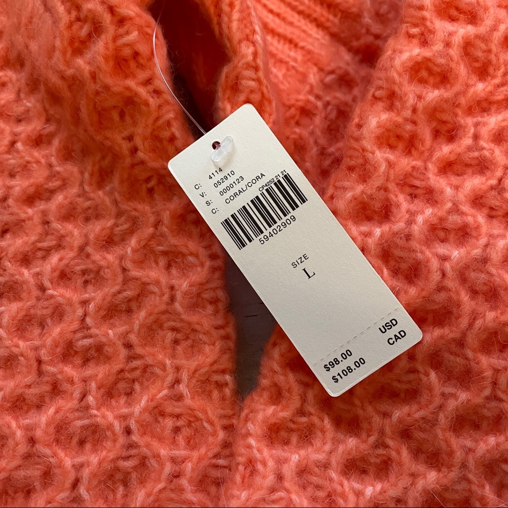 NWT Coral Anthropologie Bia Mock Neck Tunic Sweater L - Picture 3 of 8